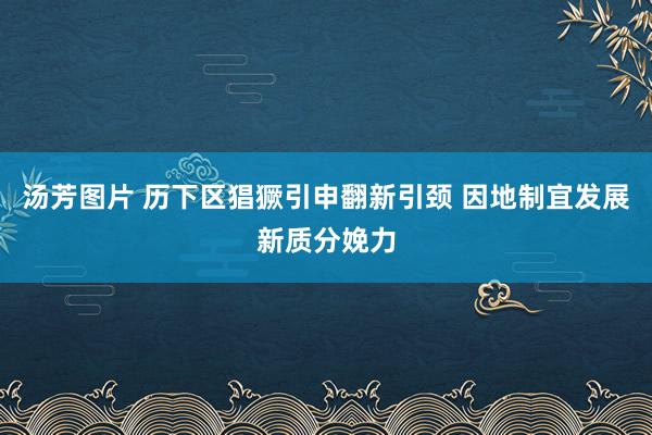 汤芳图片 历下区猖獗引申翻新引颈 因地制宜发展新质分娩力