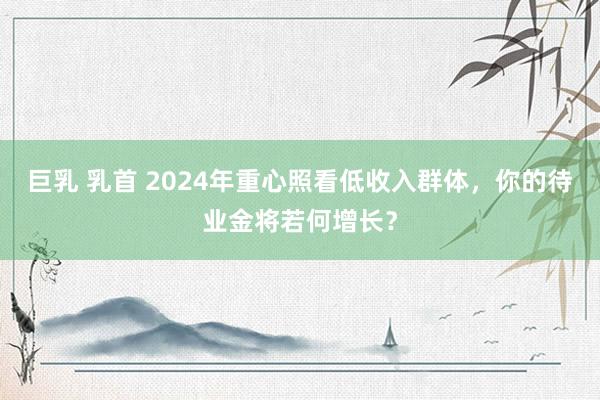 巨乳 乳首 2024年重心照看低收入群体，你的待业金将若何增长？