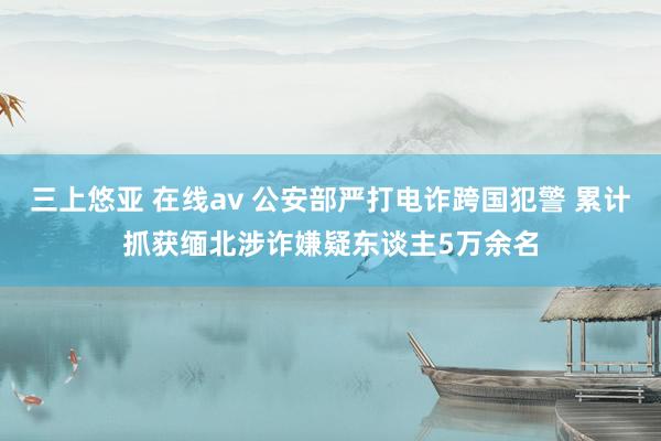 三上悠亚 在线av 公安部严打电诈跨国犯警 累计抓获缅北涉诈嫌疑东谈主5万余名