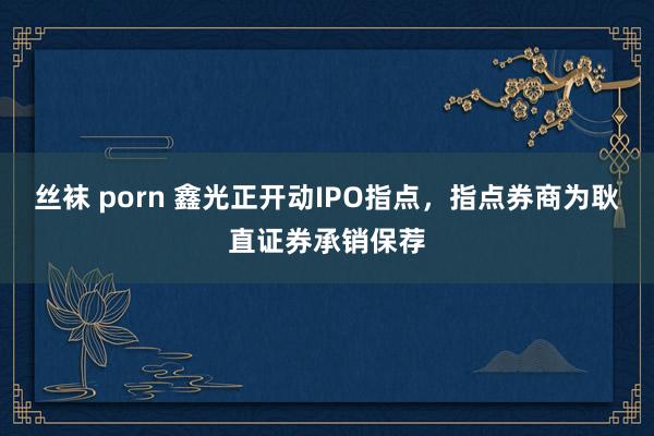 丝袜 porn 鑫光正开动IPO指点，指点券商为耿直证券承销保荐