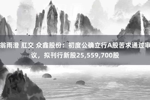 翁雨澄 肛交 众鑫股份：初度公确立行A股苦求通过审议，拟刊行新股25,559,700股