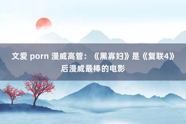 文爱 porn 漫威高管：《黑寡妇》是《复联4》后漫威最棒的电影