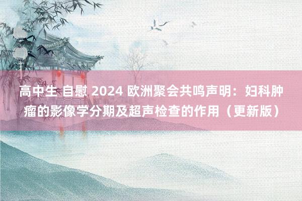 高中生 自慰 2024 欧洲聚会共鸣声明：妇科肿瘤的影像学分期及超声检查的作用（更新版）