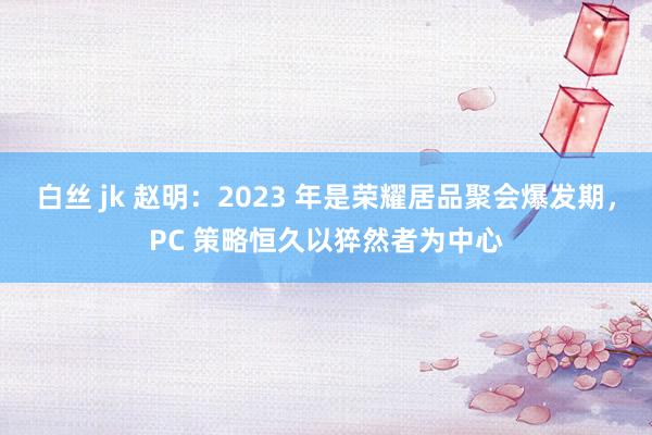 白丝 jk 赵明：2023 年是荣耀居品聚会爆发期，PC 策略恒久以猝然者为中心